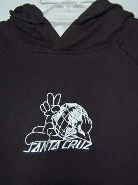 Santa Cruz Men's XL (Bust: 53") Black Hoodie, 100% Cotton